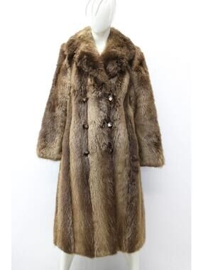 Mint Brown Beaver Fur Coat Jacket Women Woman Size 4 Small